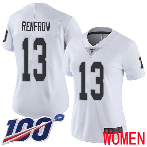Oakland Raiders Limited White Women Hunter Renfrow Road Jersey NFL Football 13 100th Season Jersey